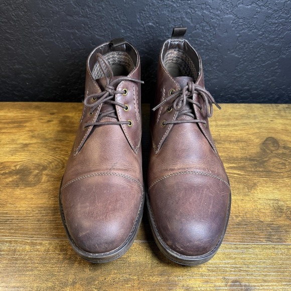 Clarks Tilden Top Brown Leather Cap‎ Toe Chukka Ankle Boots Mens Size 10 main image 4